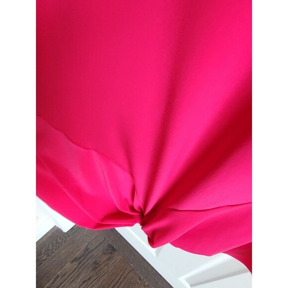 SYMPLI Canada jersey Stretch Bright Pink V Neck Short Sleeve Tunic Tee Top Sz 10 - Picture 4 of 5